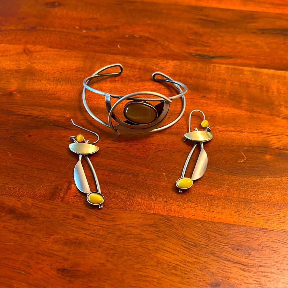Earrings and with matching bracelet